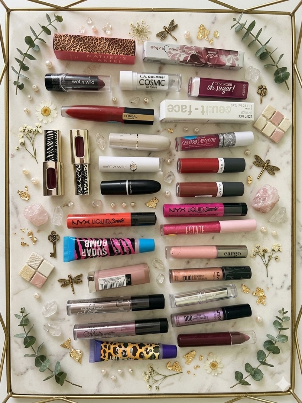 Assorted Women’s Lipstick & Lip Gloss Set — Mixed Pinks, Reds and Nudes